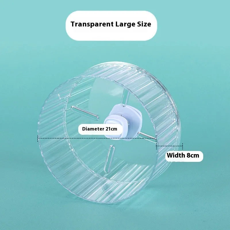A plastic running wheel toy for parrots and birds, shown in multiple colour options.