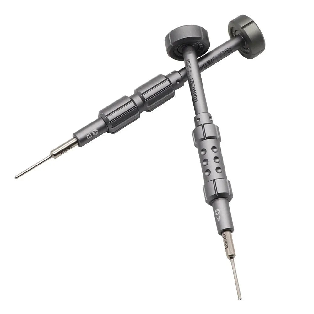 Precision screwdriver set with grenade-shaped aviation alloy handle and multiple bit types for iPhone and electronics repair