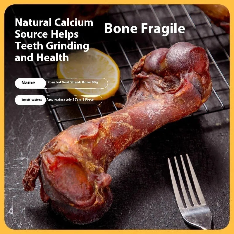 A large, medium, and small roasted ox bone flavour molar chew for puppy teeth cleaning and training.