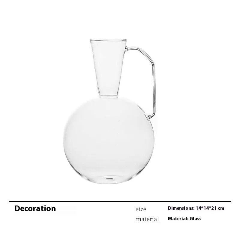 Glass wine accessory set with ice bucket, plates, whisky bottles and stainless steel ornaments in modern simple style