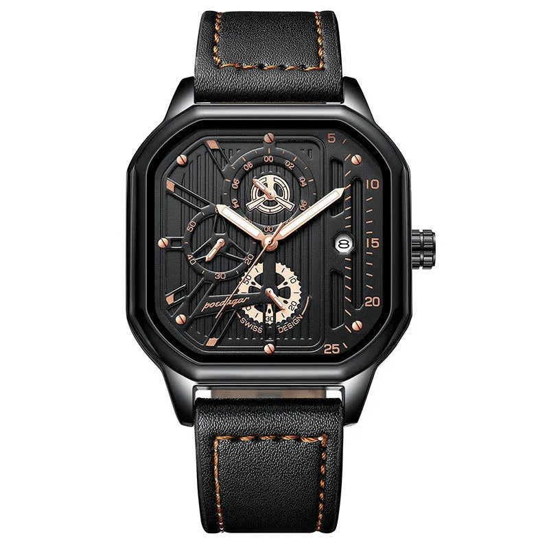 Men's belt-style quartz watch with 8mm thickness in multiple colour combinations