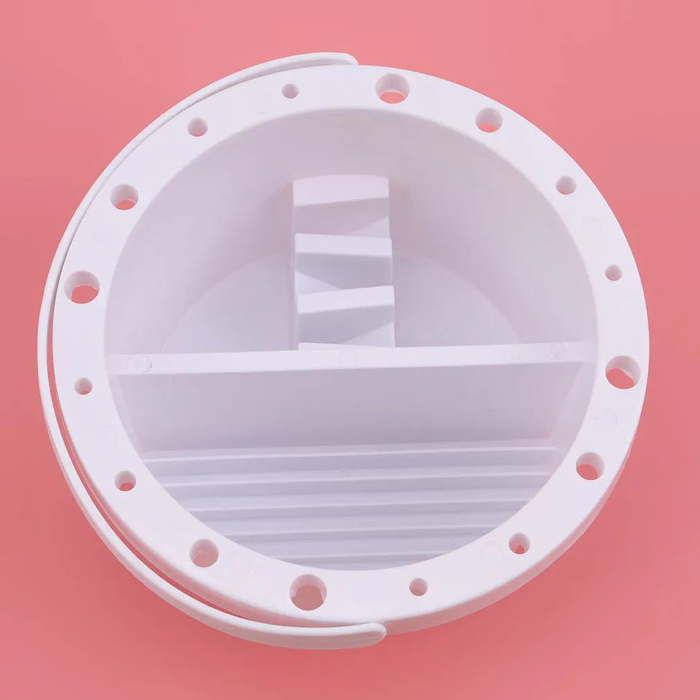 White plastic brush holder with 16.5cm diameter for painting brush storage