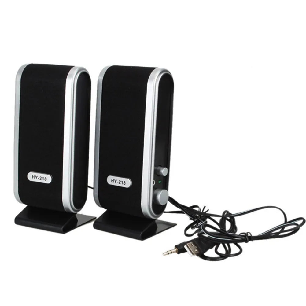 Black mini USB notebook speaker for computer audio enhancement with dual 3W output
