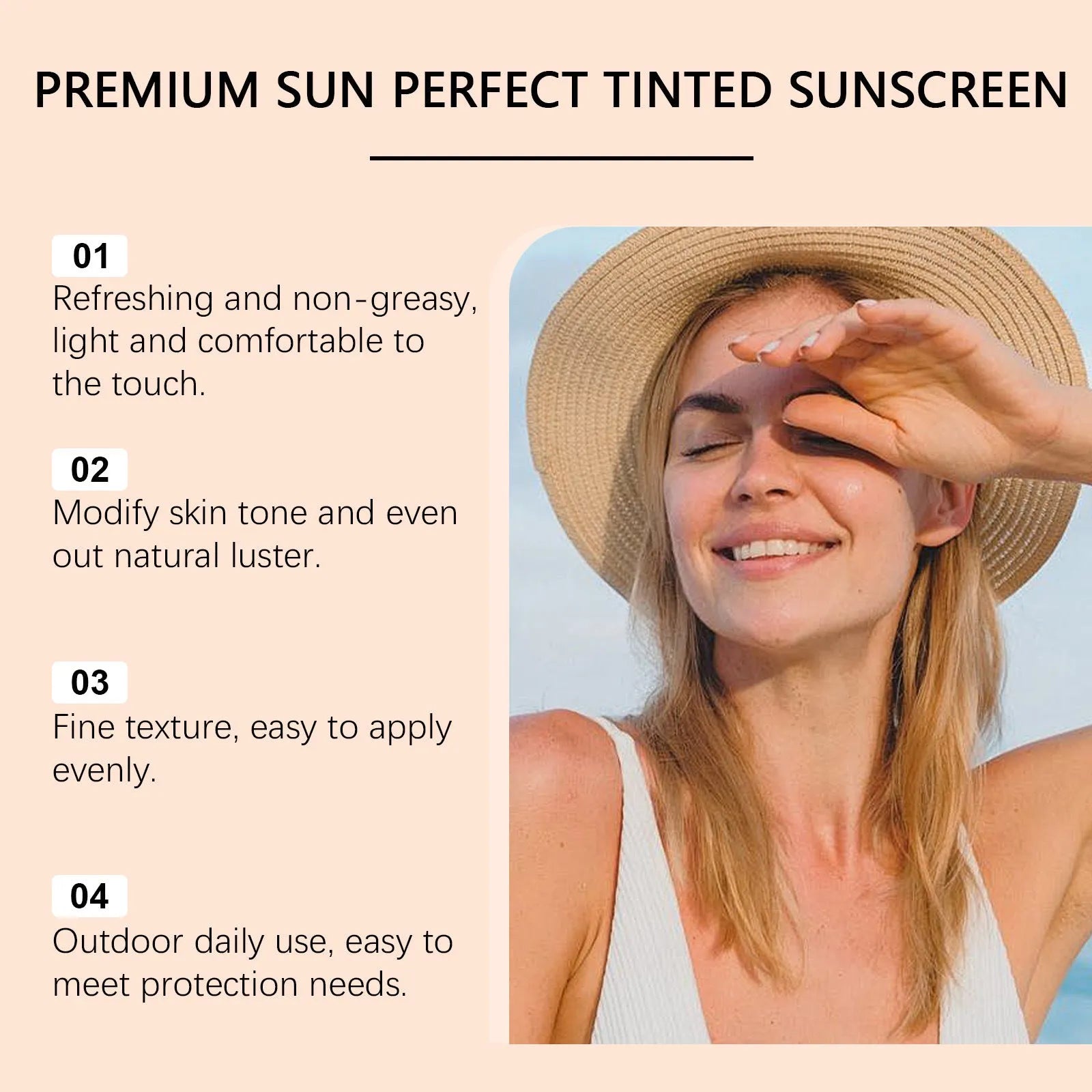 50ml sunscreen tube with titanium dioxide and aloe extract for summer UV protection