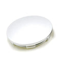 65mm ABS plastic car hub centre cover with aluminium label in pearl matte silver finish