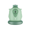 Dark green intelligent AI face tracking gimbal with 360-degree rotation on a table.