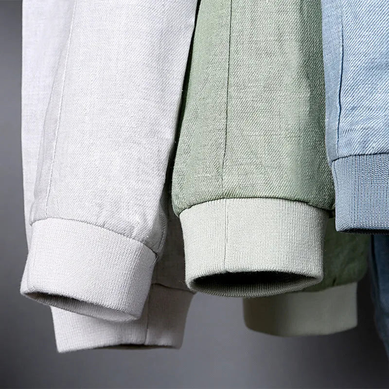 Men's thin linen jacket in regular fit available in multiple colours with cotton fabric construction