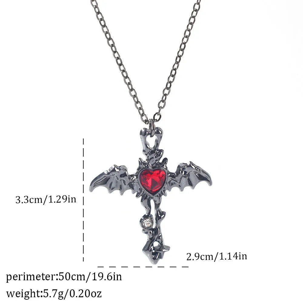 Gothic zinc alloy necklace with electroplated bat and spider pendant designs for Halloween.