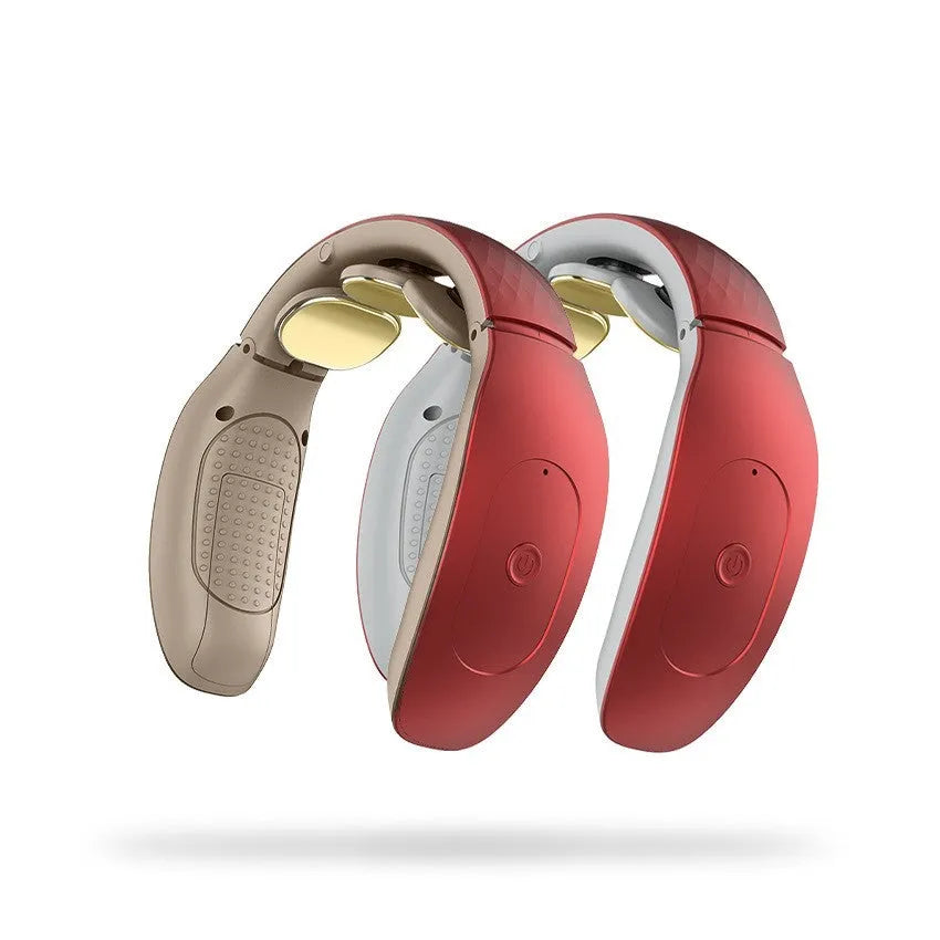 Red and white intelligent cervical massager handheld device with three contact points