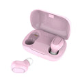 TWS Bluetooth wireless earbuds in black, pink, or white colour options with charging case