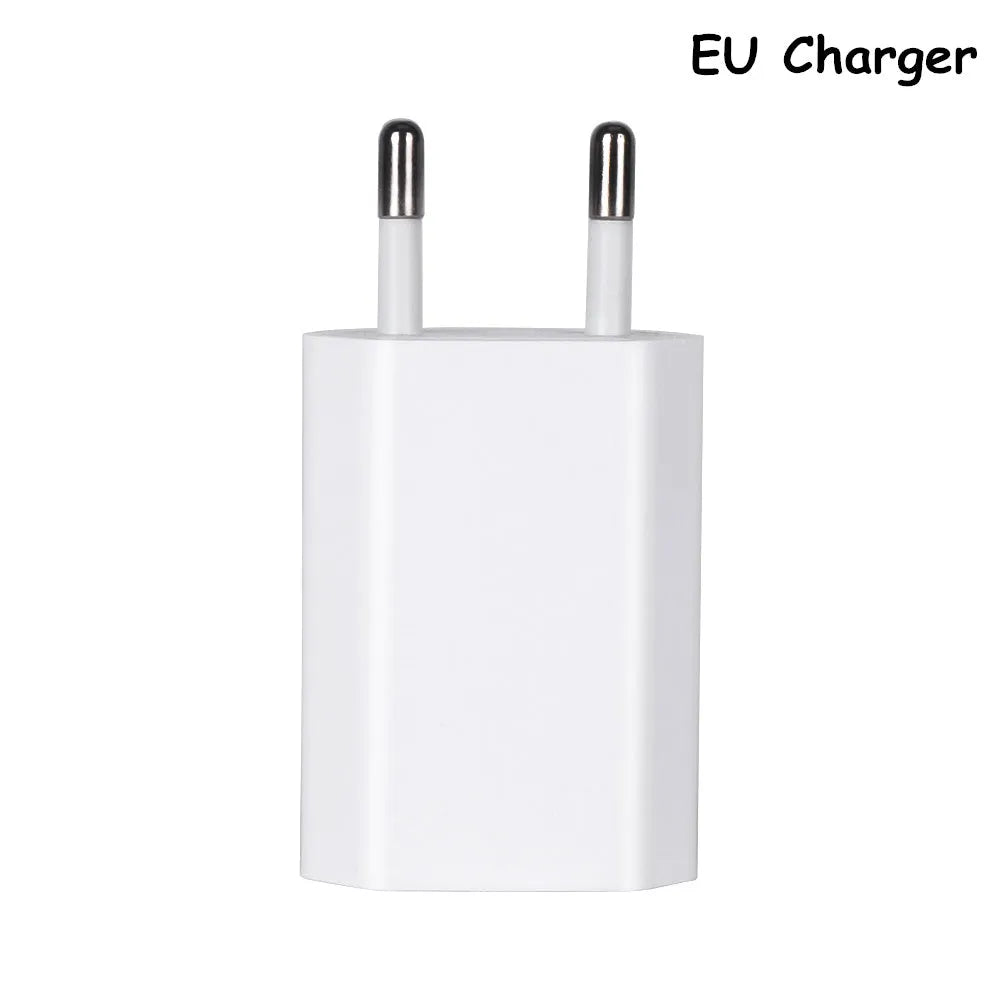 5V 2A USB wall charger compatible with iPhone and iPad models with cable options