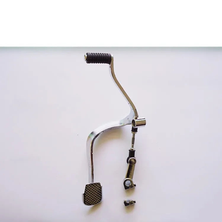 Steel motorcycle gear lever for GS125 model, showing coarse and fine teeth step design, length 300mm.