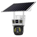 Solar binocular three-screen surveillance camera with solar panel and triple display
