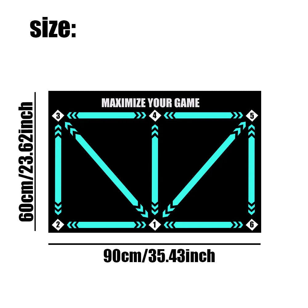 Rubber football training mat for indoor skill practice and lifting drills