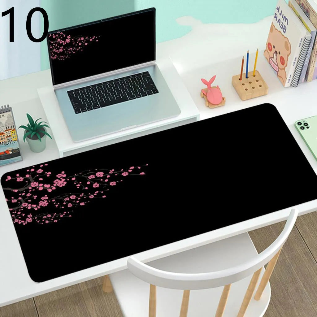Large rubber gaming mouse desk mat in multiple sizes from 300x600mm to 400x900mm with print design