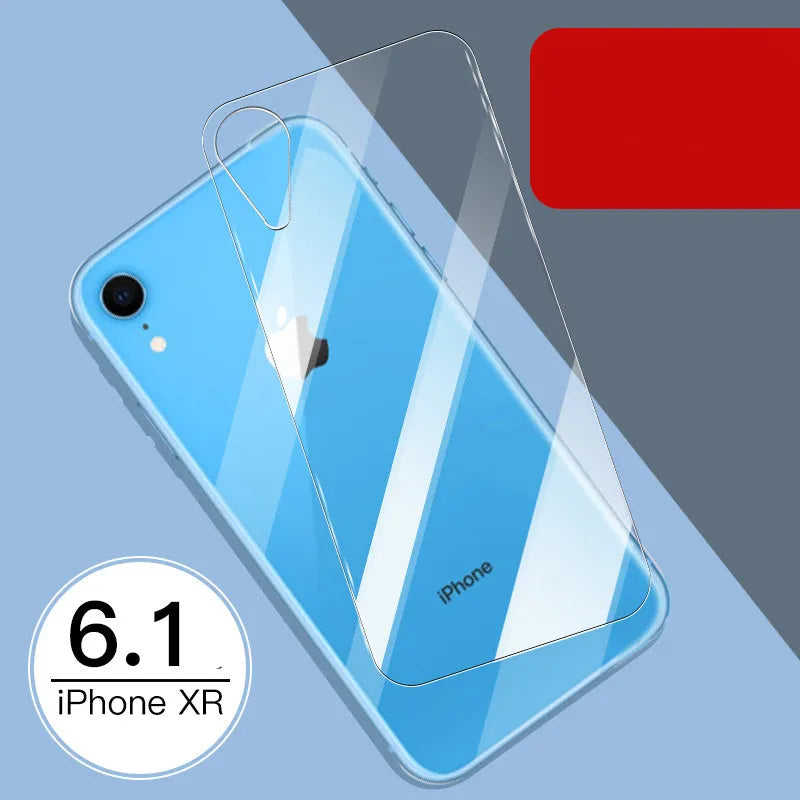 Tempered glass screen and rear protector for Apple iPhone models.