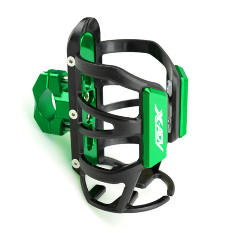 Black water bottle cage mounted on a Honda X-ADV scooter.