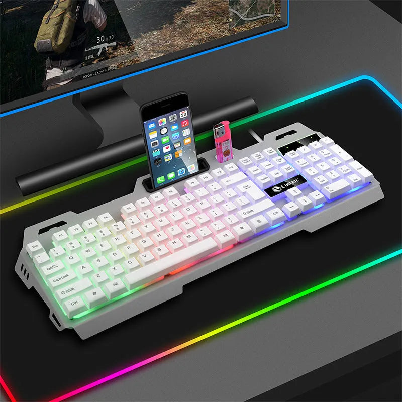 Limei K19 gaming keyboard and T19 mouse set in black or white colour options