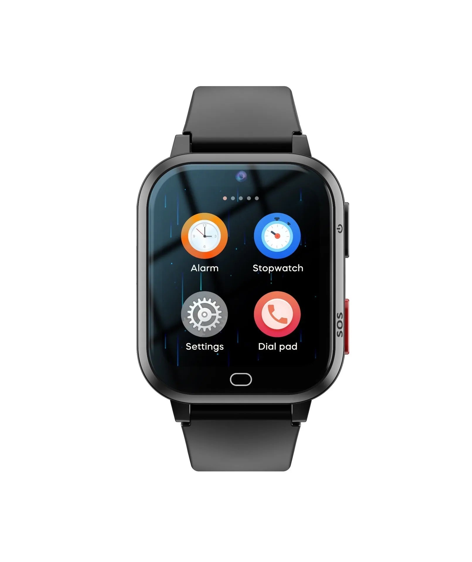 Child smart watch with 1.83-inch screen in black, blue, and pink colours showing video call function