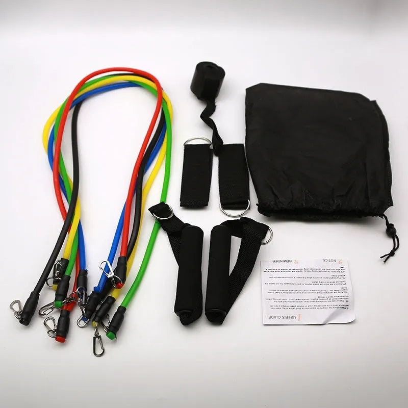 Multi-functional door sports pulling rope set with ABS hooks and rope for home fitness resistance training.