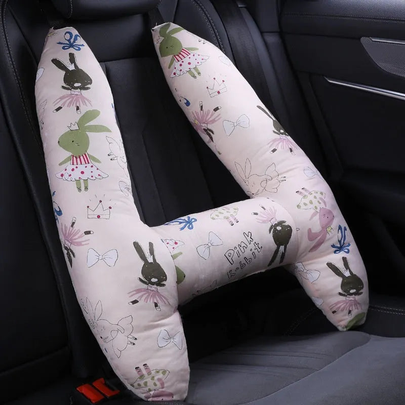 55x70cm car sleeping pillow with printed pattern on pearl cotton fill