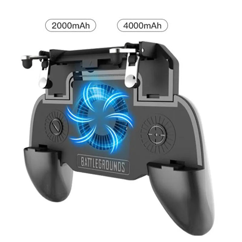 Black USB mobile game controller for Android smartphones with grip and cooling vents.