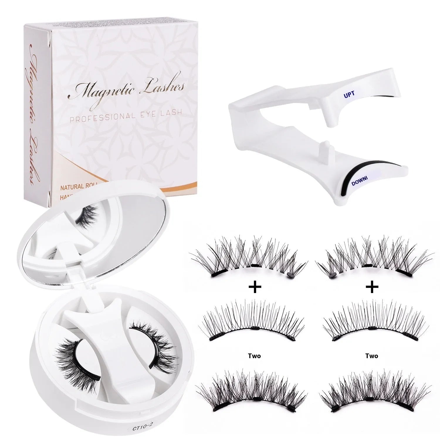 Portable magnetic false eyelashes with integrated soap holder in chemical fibre construction
