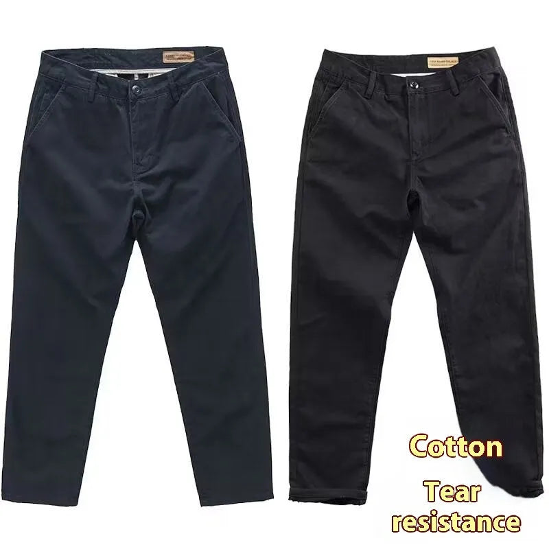 Men's slim straight-leg casual trousers in micro elastic fabric available in four colours