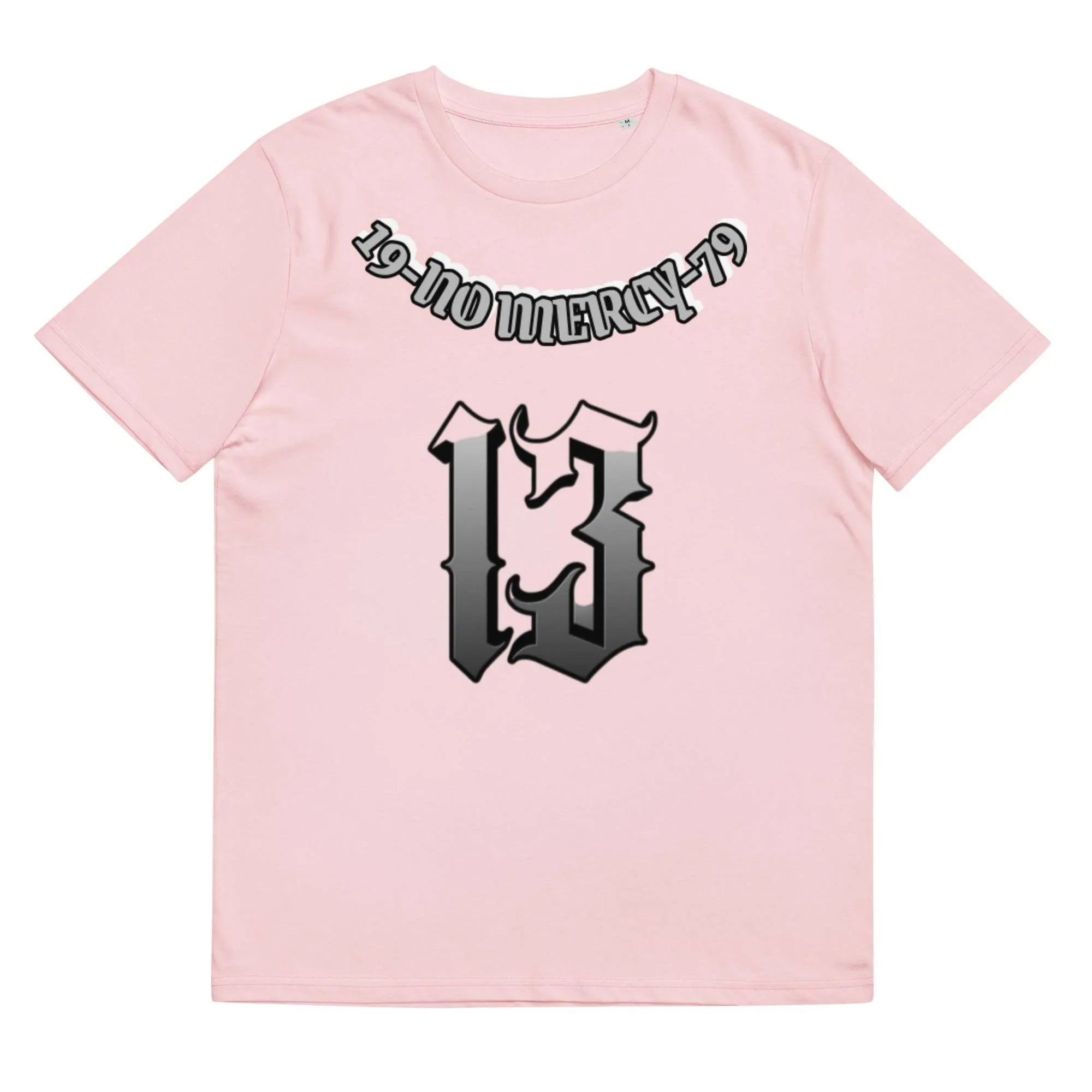 Loose fit cotton short sleeve t-shirt in grey, shown on a hanger.
