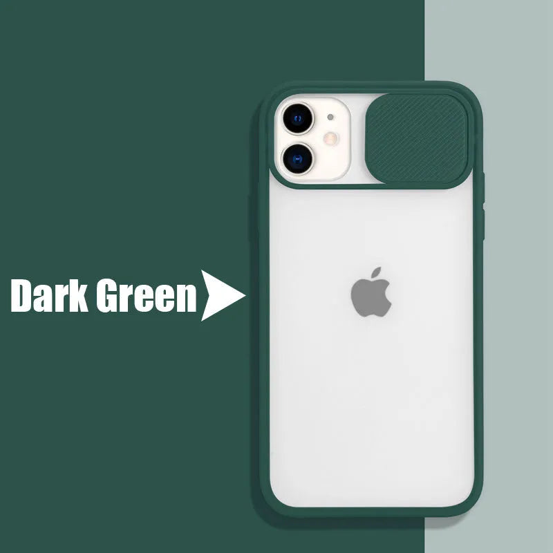 Silicone iPhone case with frosted texture around camera lens in solid colour