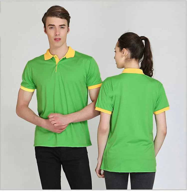 Men's short sleeve cotton-polyester blend polo shirt in simple style, available in multiple colours, Asian sizing.
