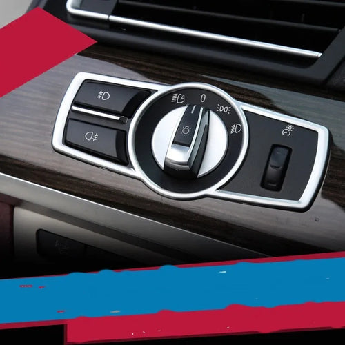 Silver ABS plastic decorative strip sticker for BMW headlight switch frame
