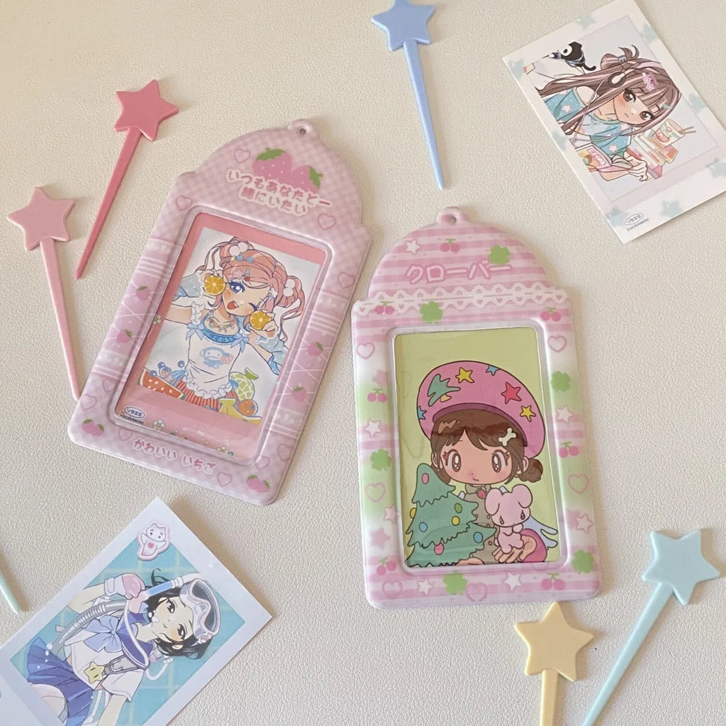 PVC cartoon card holder pendant with transparent sleeve for meal cards or IDs