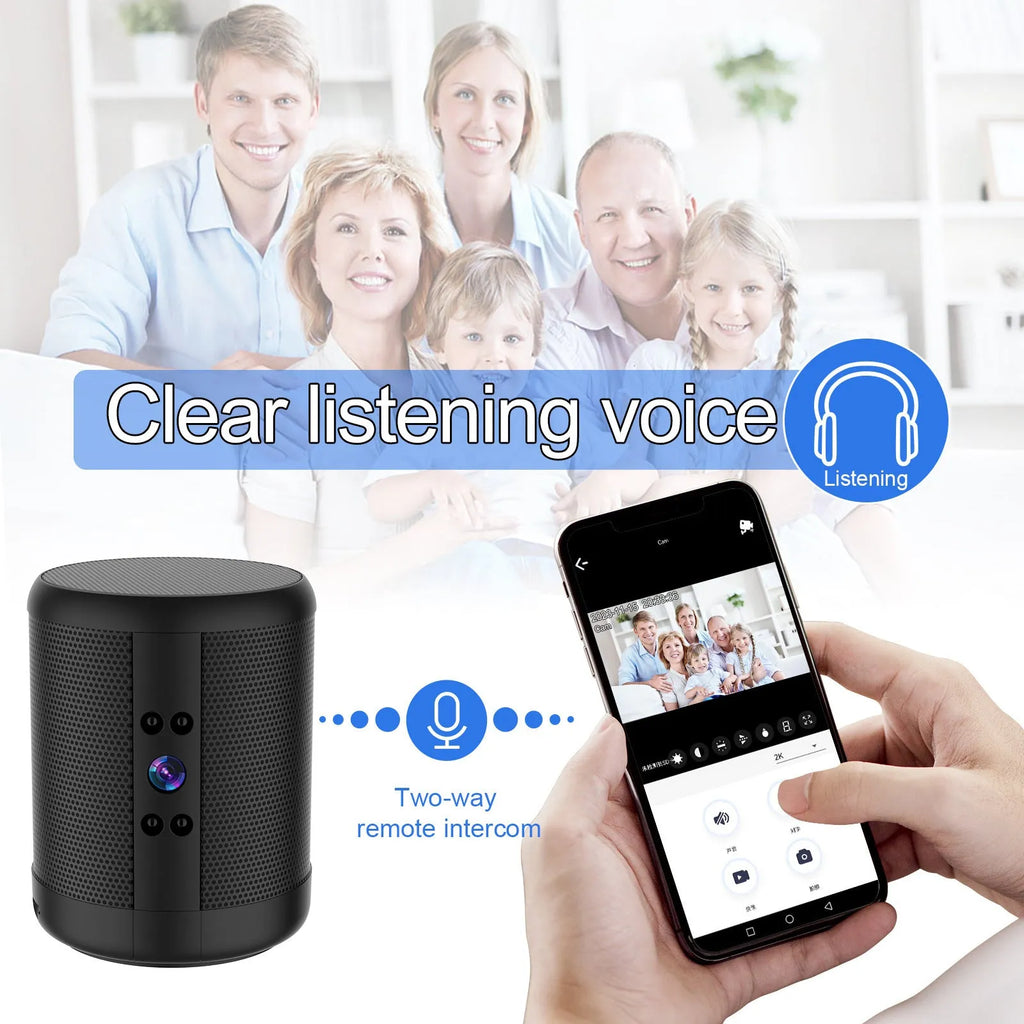 Black HD Z25 smart surveillance camera with dual voice conversation and night vision on a shelf