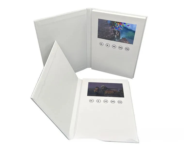 Japanese style blank white hardcover greeting card video book with coated paper and four-colour printing