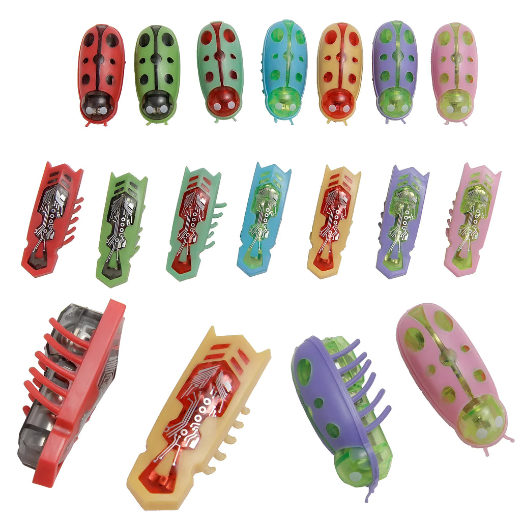 Electric crawling bug cat toy with ladybug shape on hard surface