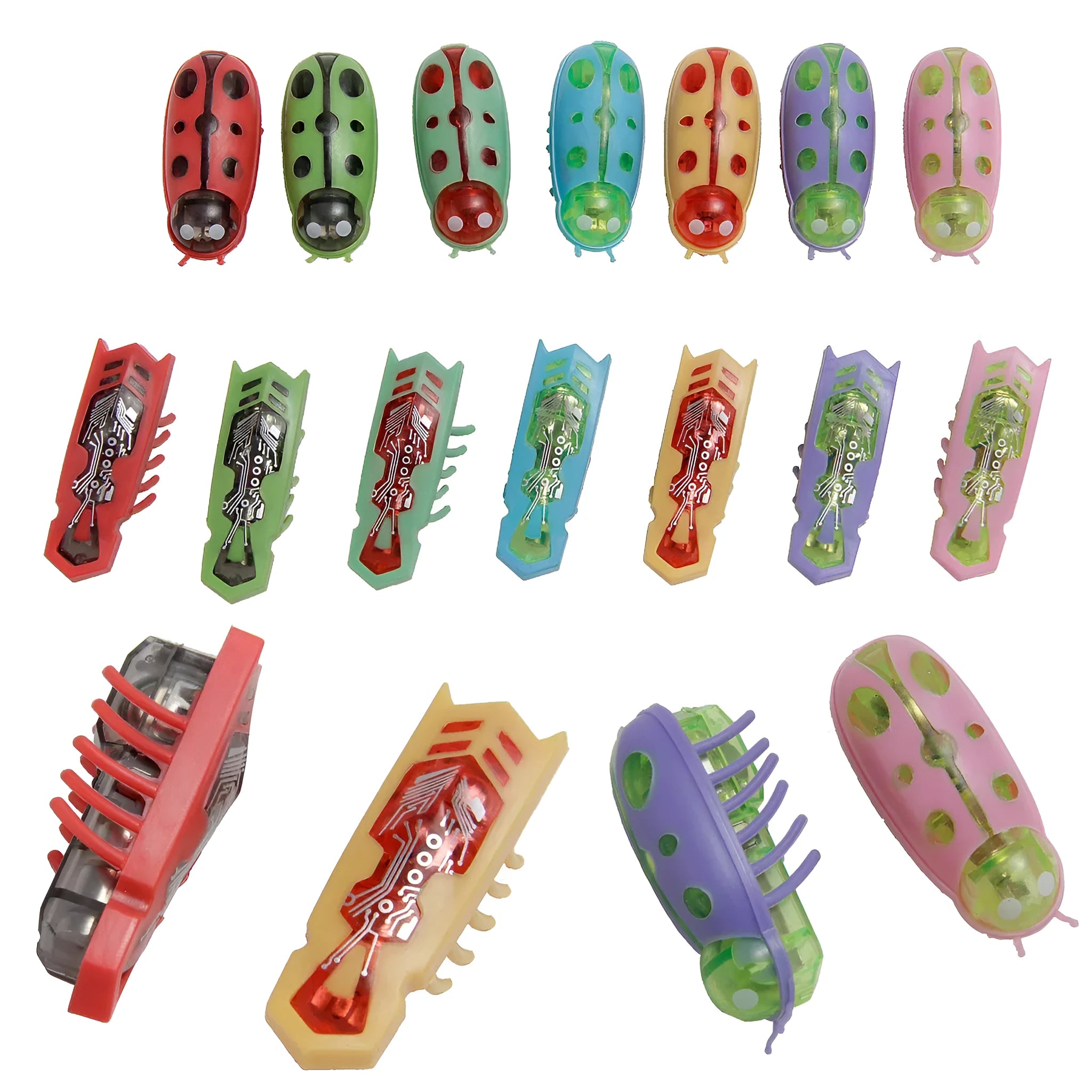 Electric crawling bug cat toy with ladybug shape on hard surface
