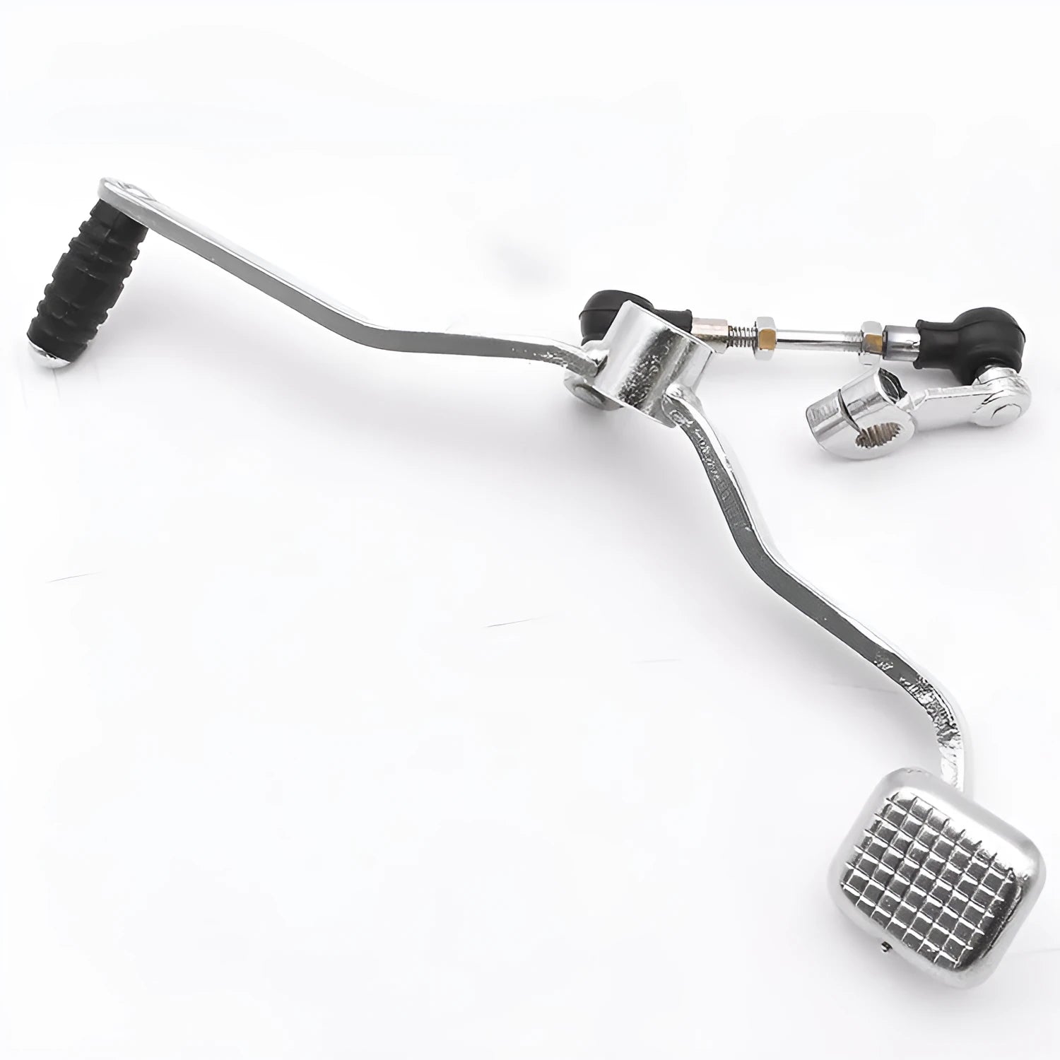 Steel motorcycle gear lever for GS125 model, showing coarse and fine teeth step design, length 300mm.