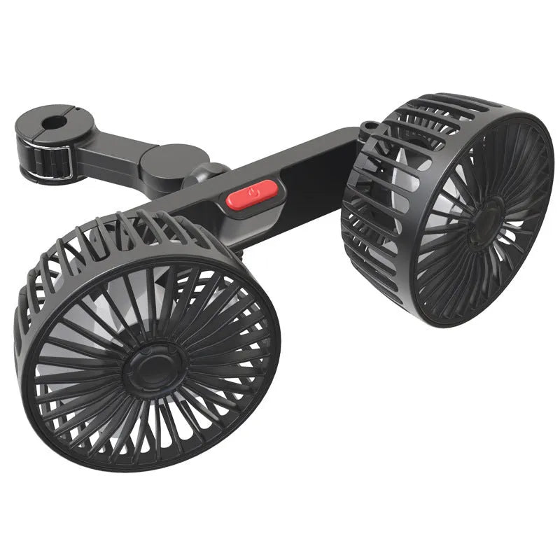 Black car USB rear pillow single head fan with multifunctional adjustment controls