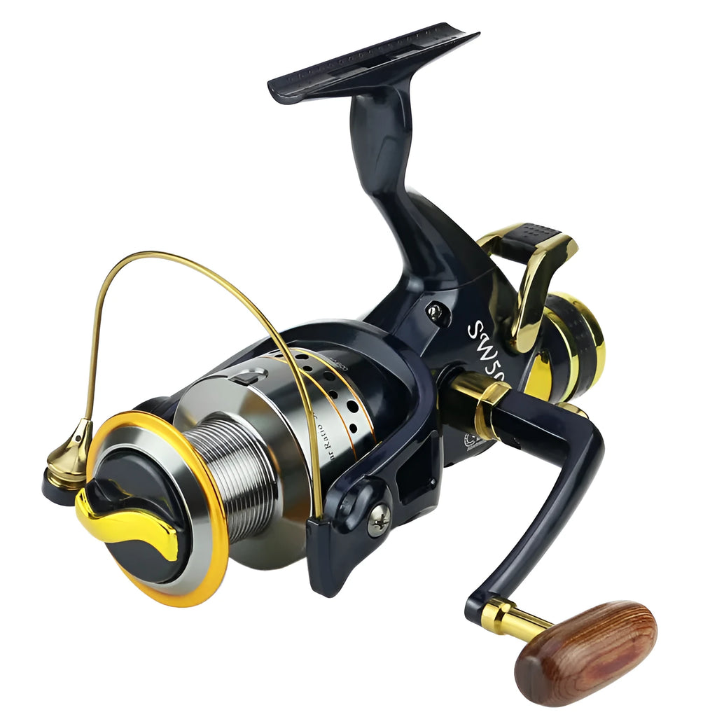 SW50 SW60 saltwater spinning reel with carbon fibre handle and spare spool