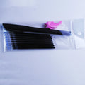 Set of eight blue ink pen refills with 0.5mm tips, a spare pole, and a plastic pen holder.
