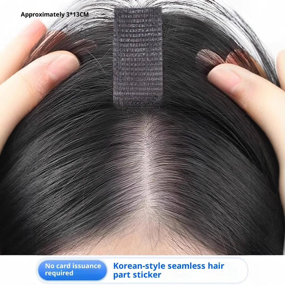 Velcro head bangs wig set with hand-woven real hair or chemical fibre fringe in natural colour or caramel mocha