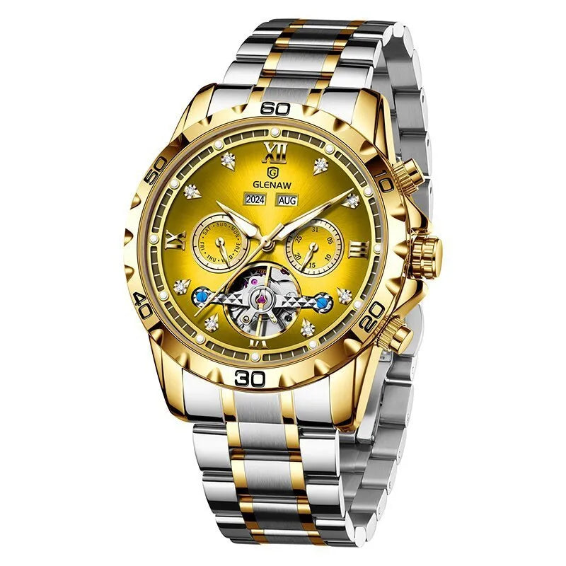 Men's automatic mechanical watch with stainless steel strap and various dial colour options.