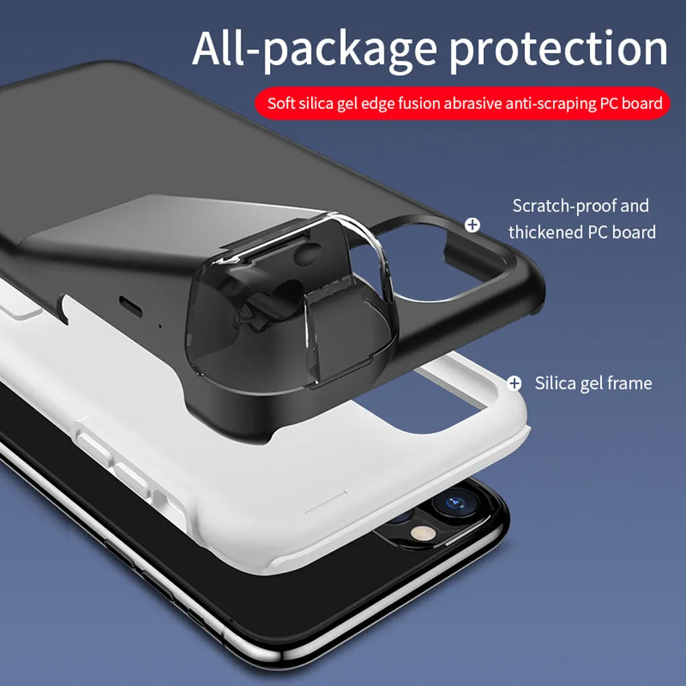 Black matte acrylic and silicone airpods case cover attached to an iPhone charging case