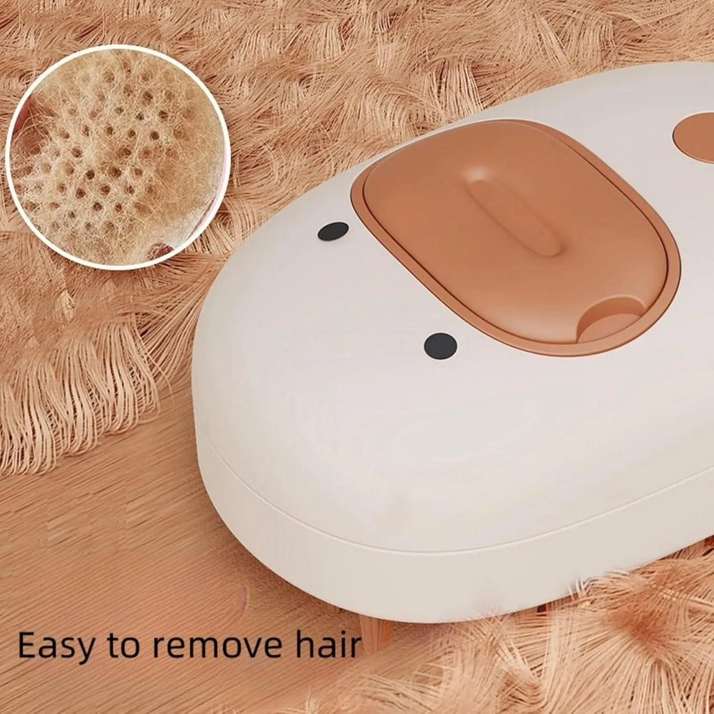 White rechargeable pet steam brush with water tank for cat and dog grooming