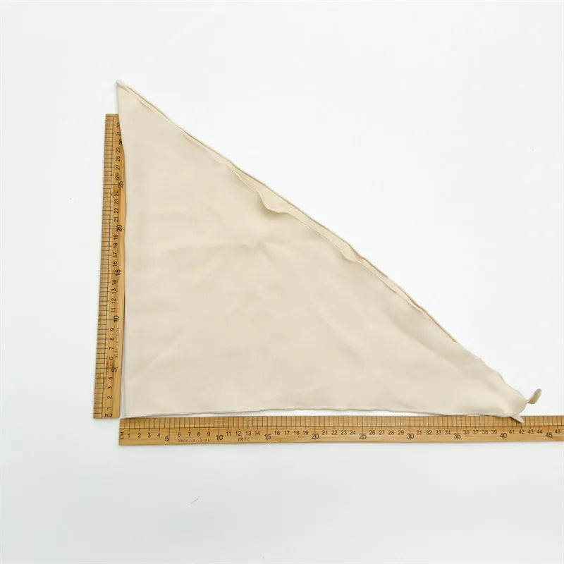 Women's solid colour triangle cloth headscarf in a neutral tone, displayed flat for easy viewing