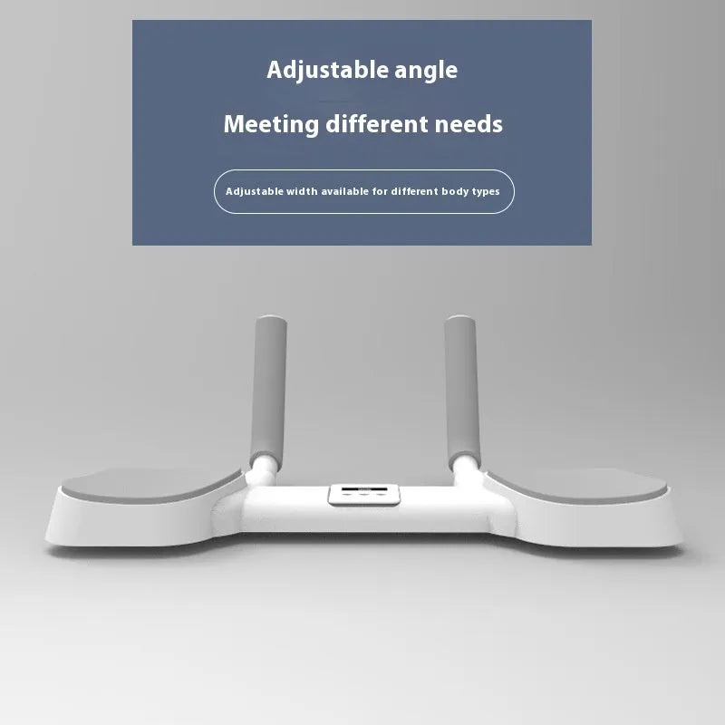 White flat support trainer with alloy aluminum tubing and ABS construction for home fitness exercises