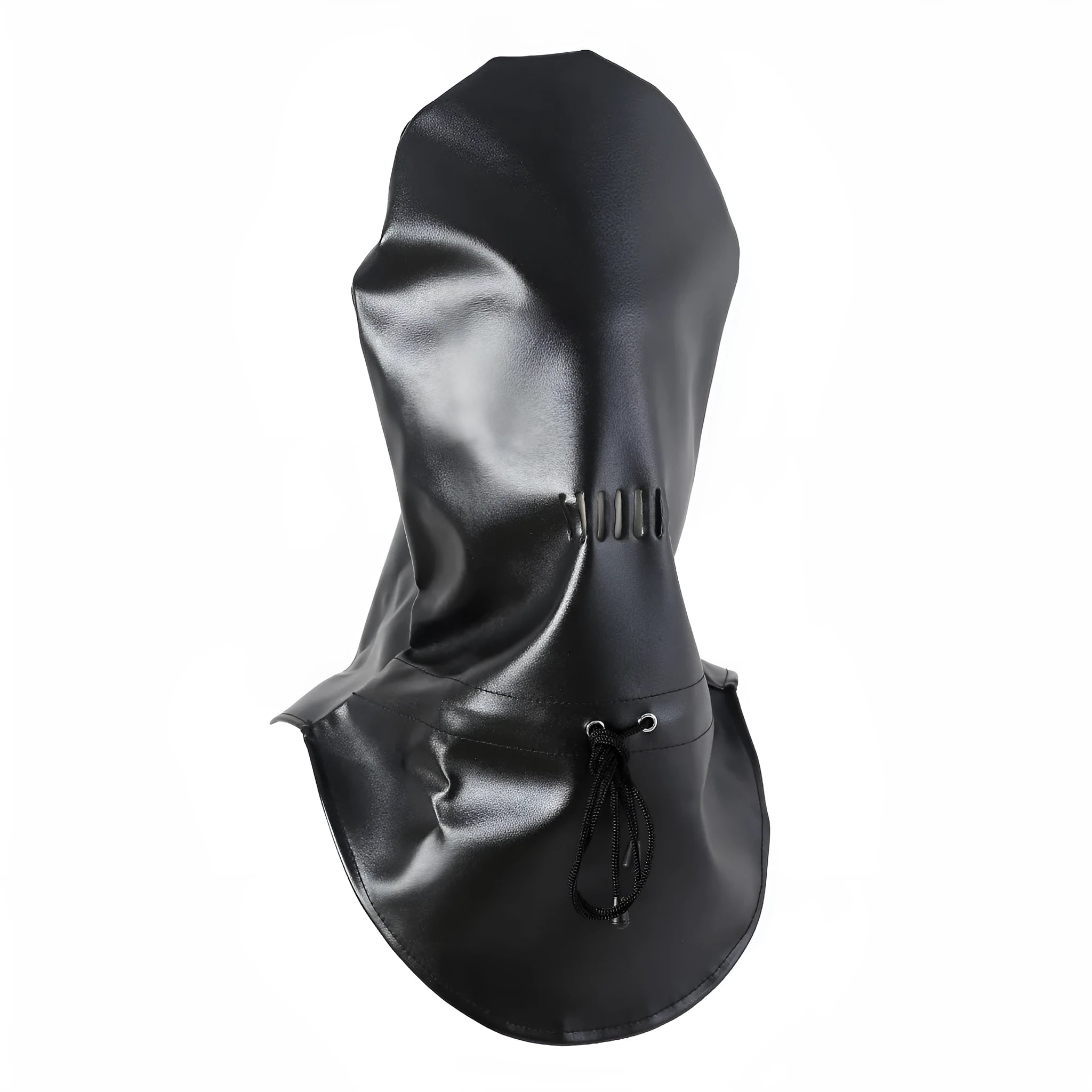 Black leather breathable adult play mask for roleplay and training