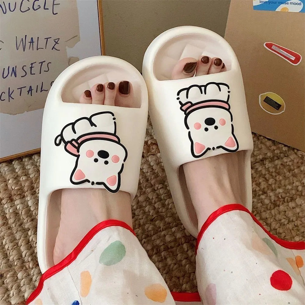 Rhombus pattern flip-flop slippers in PVC material shown in light yellow colour