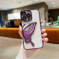 Three-dimensional quicksand butterfly TPU phone case in transparent colour for iPhone 13 Pro Max